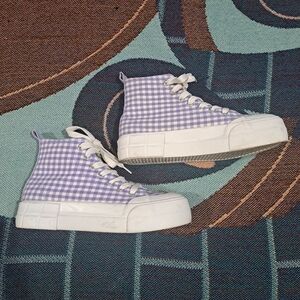 🌈GINGHAM PLATFORM SNEAKERS-6